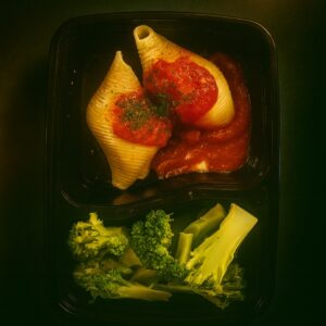 Stuffed Shells, Red Sauce & Broccoli