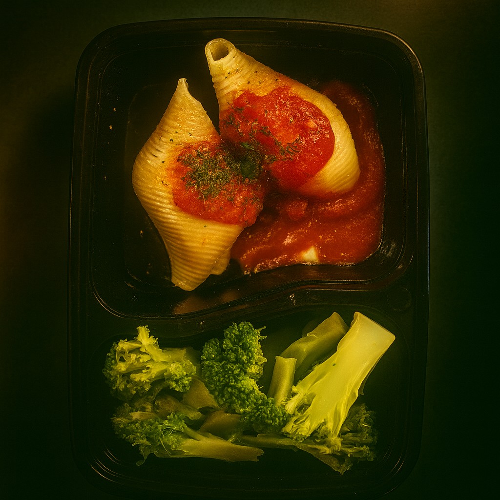 Stuffed Shells, Red Sauce & Broccoli